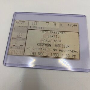 Janet Jackson 1993 Rosemont Horizon World Tour Concert Ticket Stub Authentic